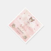 かわいいピンクのリトルバレリナツチュガールベビーシャワー スタンダードカクテルナプキン (角)