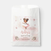 かわいいピンクのリトルバレリナツチュガールベビーシャワー フェイバーバッグ (正面)