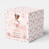 かわいいピンクのリトルバレリナツチュガールベビーシャワー フェイバーボックス (裏面サイド)