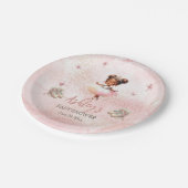 かわいいピンクのリトルバレリナツチュガールベビーシャワー ペーパープレート (アングル)