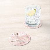 かわいいピンクのリトルバレリナツチュガールベビーシャワー ラウンドペーパーコースター (インサイチュ)