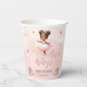 かわいいピンクのリトルバレリナツチュガールベビーシャワー 紙コップ (裏面)