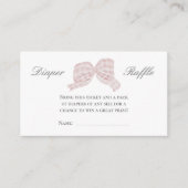 かわいいピンクのリボンおむつラッフルカード エンクロージャーカード (正面)