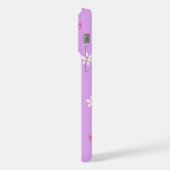 かわいいピンクのリボンとデイジーの模様のiPhone 15 Pro Maxケース iPhoneケース (左側面)
