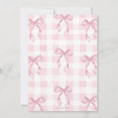 かわいいピンクのリボンと蝶の飾り スイート16の誕生日 招待状 (裏面)