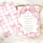かわいいピンクのリボンと蝶の飾り スイート16の誕生日 招待状