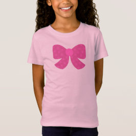 かわいいピンクのリボンの女の子のTシャツ Tシャツ