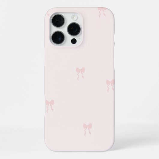 かわいいピンクのリボンパターンのスマホケース iPhoneケース (裏面)