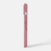 かわいいピンクのリボンパターンのiPhone 15ケース iPhone 15ケース (左側面)