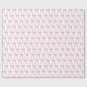 かわいいピンクのリボンボウの模様 ラッピングペーパー (フラット)