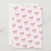 かわいいピンクのリボン女の子ベビーシャワー 招待状 (裏面)