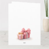 かわいいピンクのリボン カード (裏面)