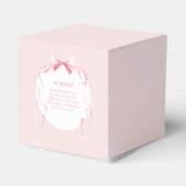 かわいいピンクのリボンboho名門私立校風のベビーガールシャワー フェイバーボックス (裏面サイド)