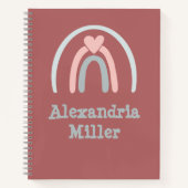 かわいいピンクのレインボーキッズ ノートブック (正面)