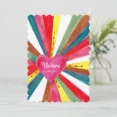 かわいいピンクのレインボーハート シーズンカード (スタンド正面)