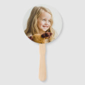 かわいいピンクのレインボー子供の誕生日パーティー写真 ハンドファン (裏面)