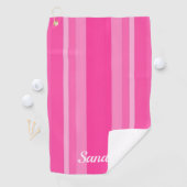 かわいいピンクのレディストライプのゴルファー ゴルフタオル (インサイチュ)