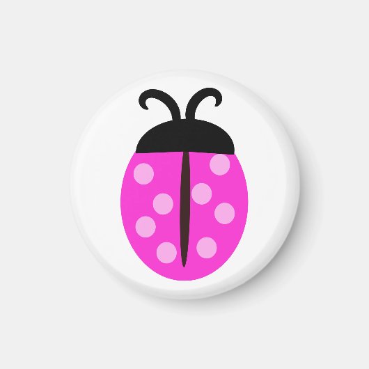 かわいいピンクのレディバグ マグネット (正面)