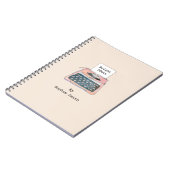 かわいいピンクのレトロなタイプライターノートブック ノートブック (左側)