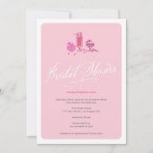 かわいいピンクのレトロキャンデーのブライダルシャワーの招待状 招待状 (正面)