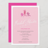 かわいいピンクのレトロキャンデーのブライダルシャワーの招待状 招待状 (正面/裏面)