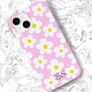 かわいいピンクのレトロデイジーオンガーリーフローラ Case-Mate iPhone 14ケース