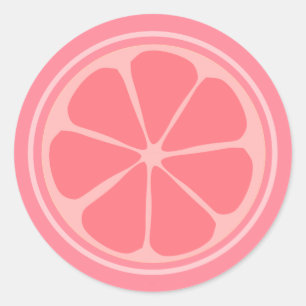 かわいいピンクのレモン ラウンドシール