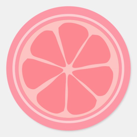 かわいいピンクのレモン ラウンドシール (正面)