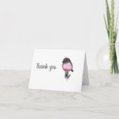 かわいいピンクのロビン鳥の感謝の気持ちを伝えるカード サンキューカード (正面)