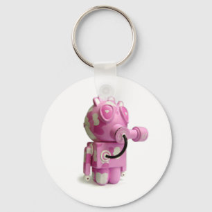 かわいいピンクのロボットハートKeychain キーホルダー