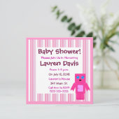 かわいいピンクのロボットベビーシャワー招待状 招待状 (スタンド正面)