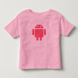 かわいいピンクのロボット トドラーTシャツ