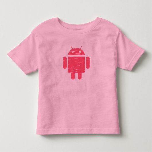 かわいいピンクのロボット トドラーTシャツ (正面)