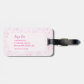 かわいいピンクのロマンチックな休日のクリスマスオーナメント ラゲッジタグ (裏面横)