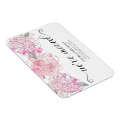 かわいいピンクのローズアジサイの水の色のフローラ移動 マグネット (右側)