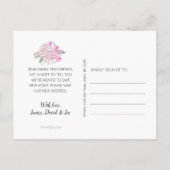 かわいいピンクのローズアジサイの水の色のフローラ移動 案内ポストカード (裏面)