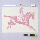 かわいいピンクのローズ金ゴールドガール乗馬 薄葉紙 (クラフト)