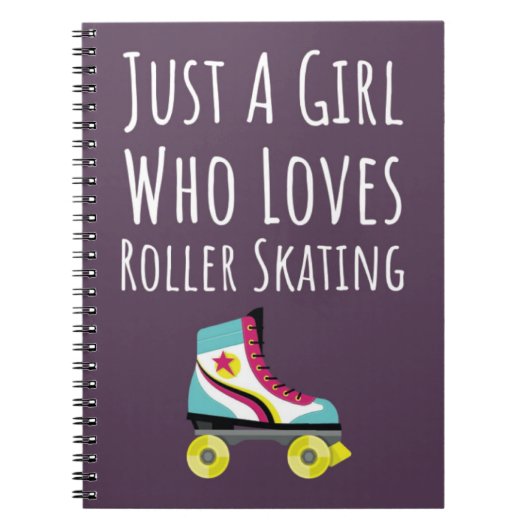 かわいいピンクのローラースケートギフト ガールズ キッズ用 ノートブック (正面)