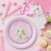 かわいいピンクのヴィンテージのバニーウサギのパーティーの紙皿 ペーパープレート (パーティー)