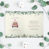 かわいいピンクのヴィンテージフラワートラック 母の日 シーズンカード