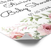 かわいいピンクのヴィンテージ自転車ガールベビーシャワー ポスター (角)