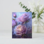 かわいいピンクのヴィンテージ虹彩の花 ポストカード (スタンド正面)