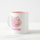 かわいいピンクの世界のベストの検眼医 ツートーンマグカップ (正面左)
