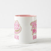 かわいいピンクの世界のベストの理容師 ツートーンマグカップ (中央)