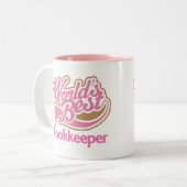 かわいいピンクの世界のベストの簿記係 ツートーンマグカップ (正面左)