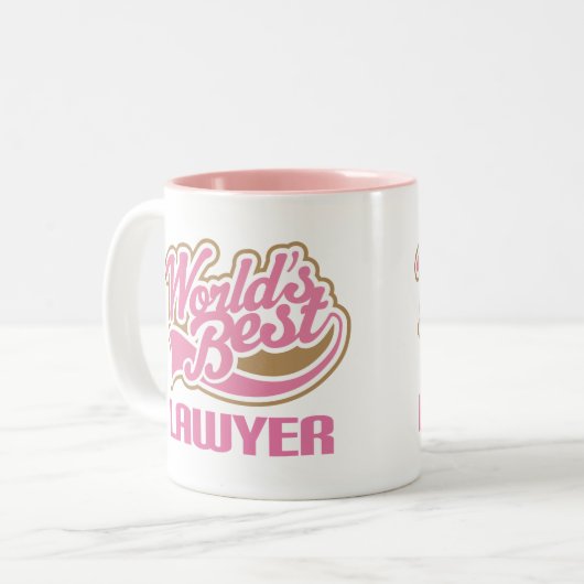 かわいいピンクの世界のベスト弁護士 ツートーンマグカップ (正面左)
