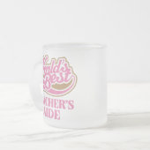 かわいいピンクの世界の最も最高のな先生の補佐官 フロストグラスマグカップ (正面左)