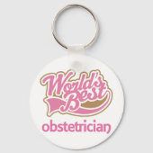 かわいいピンクの世界最高の産科医 キーホルダー (正面)
