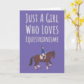 かわいいピンクの乗馬カード 赤ちゃんの女の子 子供向け カード (黄色い花)