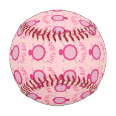 かわいいピンクの亀の子野球 野球ボール (裏面)